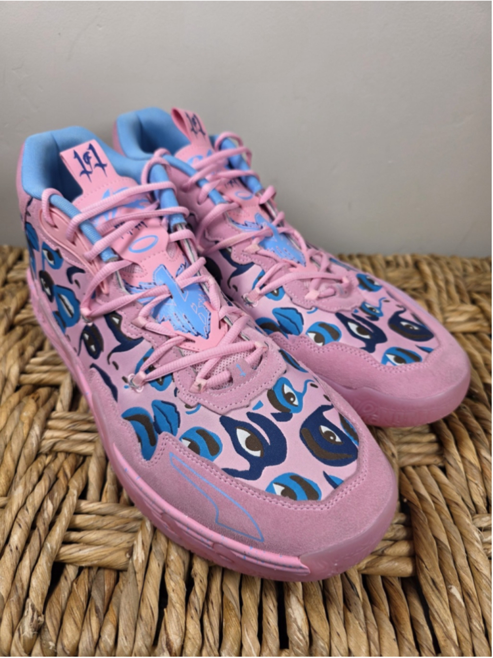 Puma MB.01 M.E.L.O. x KidSuper Studios Pink Basketball Shoes Mens US 16